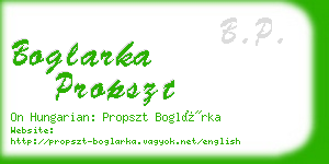 boglarka propszt business card